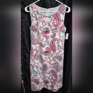 Talbots Paisley Print Midi Length Dress Size 6